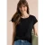 Shirt met ronde hals en omslagdetail
