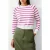 French Connection Core Raglan Stripe Crew Ivory/wild Rosa