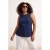 Trendyol Curve Dames Donkerblauw Effen Mouwloos Peplum Grote maten Blouses
