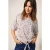 White Stuff Tie Hem Top Natural Printed