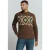 No Excess Pullover Crewneck Jacquard Pattern With Silk Brown