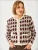 Bianco Lucci Gebreid vest  bordeaux / zwart / wolwit