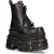 New Rock metalen zwart leren militaire laarzen – MILI083CCT-C4