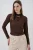 Aangesloten Lange Mouw Halve Colblouse met Lintdetail