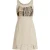 Mouwloze beige jurk met artistieke print