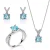 Orphelia ‘Maya’ Dames 925 Sterling Zilveren Set: Ketting + Oorbellen + Ring – Zilver SET-7478/AQ