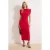 TRENDYOLMİLLA Dames Rood Effen Maxi Mouwloos Casual Bodycon Jurken