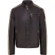 Heren gestreepte Cafe Racer Biker leren jas – Alta