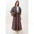 Geruite Hoge Taille Plissé Midi Rok