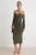 TRENDYOLMİLLA Dames Kaki Effen Maxi Driekwart mouw Stijlvol/Avond Bodycon Jurken
