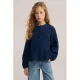 WE Fashion blouse met ruches – donkerblauw