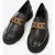Wittchen Dames Leren Mocassins met Decoratieve Ketting op Platform Donkerbruin