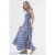 Paisley Print Maxi Jurk met Vierkante Kraag