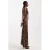 TOPSHOP gestreepte maxi jurk met stippen – donkerbruin
