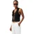 Bewerkt Dames Rike Mouwloos Vest Top (Zwart)