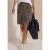 Kniehoge denimrok met luipaardprint