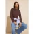 Trendyol Modest Dames Bruin Effen Lang Oversized Modest T-shirt