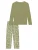 SCHIESSER Pyjama ‘Comfort Essentials’  beige / groen / kaki