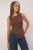 TRENDYOLMİLLA Dames Bruin Effen Mouwloos Getailleerd Blouses