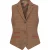 Dames Oak Brown Tailored Fit Tweed Gilet met Visgraatmotief