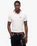 Superdry Mannen Sportswear Polo met Contrasterende Strepen Wit