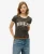 Superdry Vrouwen Athletic Essential Ringer T-shirt met Aansluitende Pasvorm Donkergrijs