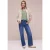 Street One Dames Blouse met korte mouwen in mousseline kwaliteit in Groen