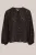 WE Fashion – Dames blouse met ballonmouwen en structuur – Curve – Regular fit – Donkerbruin –   Plus Size