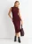 Effen midi-jurk van Jersey met ruches