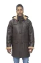 Duffelcoat van schapenvachtleer voor heren met capuchon-Hanko