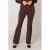 Base Level jersey flared high waist flared broek donkerbruin