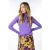 EsQualo Top Smocked Neckline Solid Sj Deep Lavender