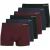 Jack & Jones Heren boxershorts trunks effen jacbasic bamboe 6-pack rood/blauw/zwart