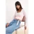 TRENDYOLMİLLA Dames Donkerblauw Colorblock Lang Getailleerd Blouses