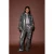 AMAYA Amsterdam imitatieleren imitatieleren wide leg regular waist broek grijs