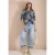 Cecil Dames Blouse met korte mouwen, gespleten hals en print in Blauw