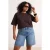 Trendyol Curve Dames Bruin Effen Driekwart mouw Getailleerd Grote maten T-shirts