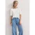 Shirt met golvende halslijn in effen kleur