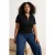 Trendyol Curve Dames Zwart Effen Kort Getailleerd Grote maten Blouses