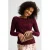 Ruby semi-transparante top met textuur bordeauxrood