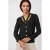 Geribbelde V-hals Knop Cardigan