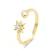 Luxenter Sterling zilveren 925 ring met glanzende 18K geelgouden zirkonia – Lialt