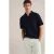 WE Fashion rechtvallend polo met ingebreid patroon donkerblauw