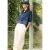 Cecil Dames Denim look katoenen blouse in Blauw