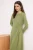 Trendyol Modest Dames Groen Effen Maxi Lang Skater Modest Jurken