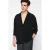 TRENDYOL MAN Jongens Zwart Effen Lang Oversized Overhemden