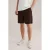 WE Fashion linnen relaxed chino short donkerbruin