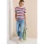 Cecil Dames Shirt met korte mouwen en meerkleurige strepen in Blauw