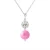 Ketting Tie Pearl Brandstof Watercultuur Fuschia en Crystal Preciosa Silver 925