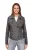 Dames leren grijze Brando bikerjack – Constantia